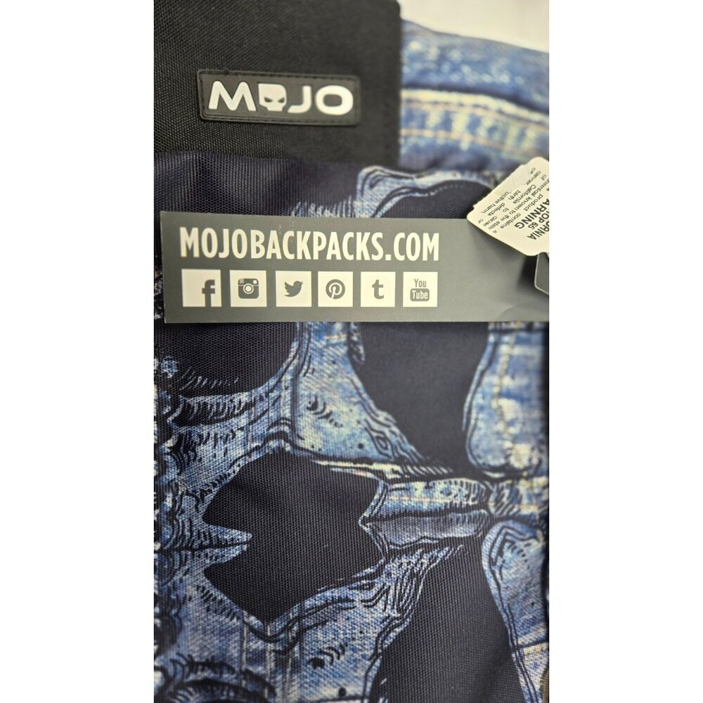 Mojo icon skull Full Size Padded school Backpack 18" x 17" - Picture 14 of 14